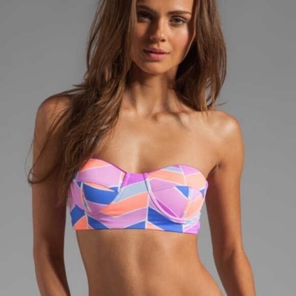 REVOLVE Other - Zinke Katie Bustier Bandeau Bikini Top in orchid chevron| size S